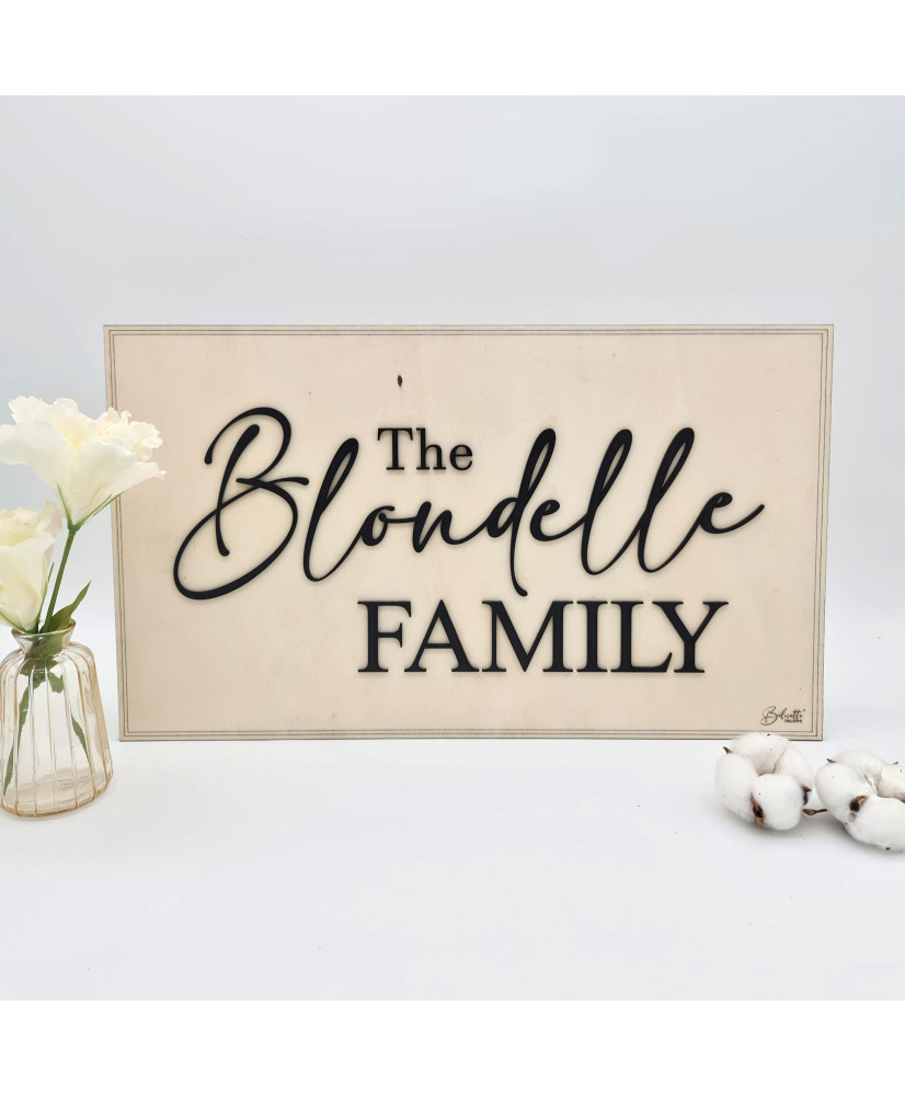 Tableau mural personnalisé avec texte "The …… family"
