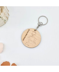 Porte clé avec photo dessinée