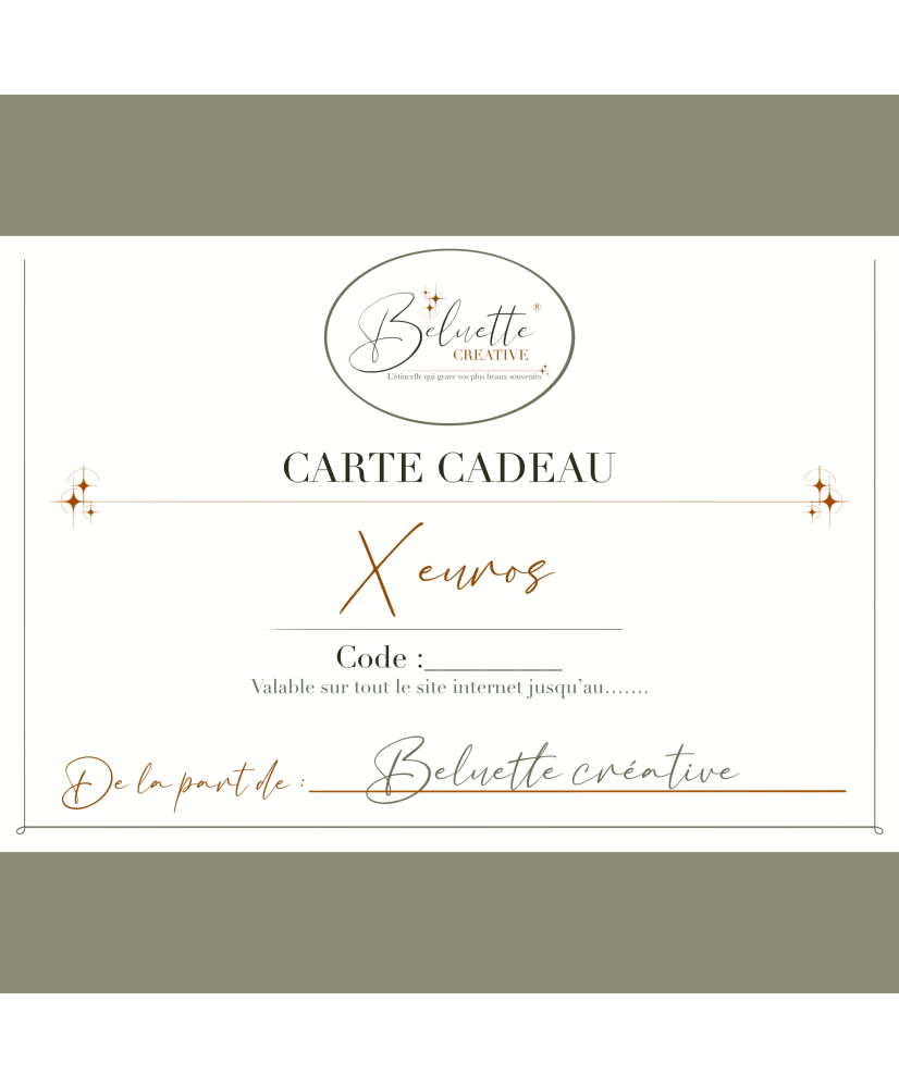 Cartes cadeaux Beluette Creative