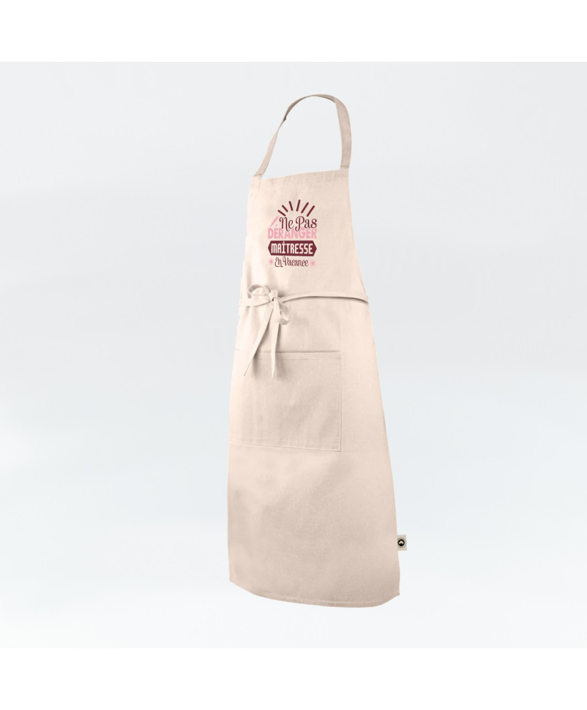 Tablier beige pour "Maître Maîtresse Atsem"