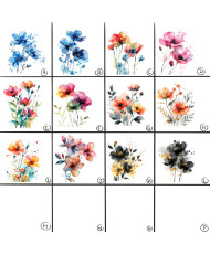 Mug blanc en céramique décor "Fleurs"