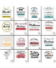 Ensemble cahier personnalisé avec stylo en aluminium pour "Maître Maîtresse Atsem"