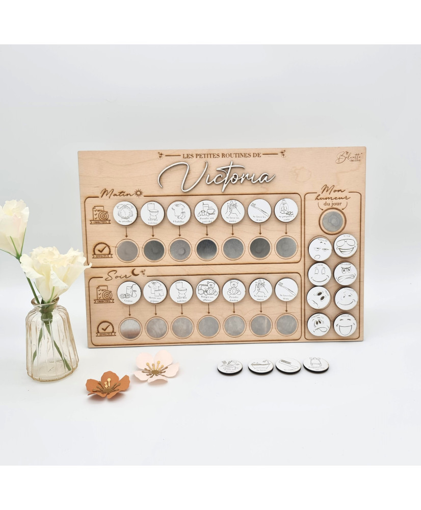 Tableau de routines et des humeurs personnalisé bi-color.